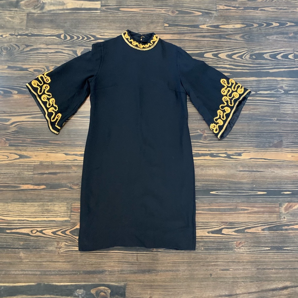 Vintage black crepe cocktail dress.